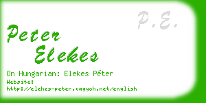 peter elekes business card
