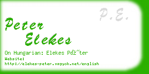 peter elekes business card